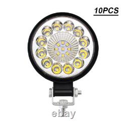 10 x LED Work Light Flood SPOT Lights For Truck Off Road Tractor ATV Round 66W