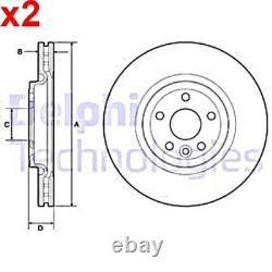 2X Brake Disc DELPHI Fits JAGUAR F-Pace LAND ROVER Range Rover Velar T4A2342