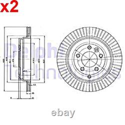 2X Brake Disc DELPHI Fits LAND ROVER Discovery III IV Range Rover SDB000634