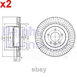 2X Brake Disc DELPHI Fits LAND ROVER Discovery III SDB000612