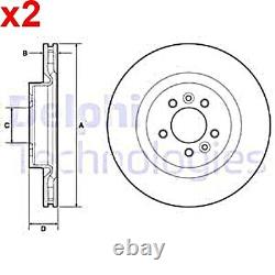 2X Brake Disc DELPHI Fits LAND ROVER Discovery V Range Rover IV Sport LR038934
