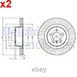 2X Brake Disc DELPHI Fits LAND ROVER Range Rover III SDB500181