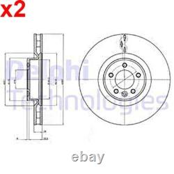 2X Brake Disc DELPHI Fits LAND ROVER Range Rover IV Sport LR016176