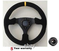 330mm 13 Suede Steering Wheel & Boss Kit Hub For Land Rover Defender 36 Spline