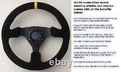 330mm 13 Suede Steering Wheel & Boss Kit Hub For Land Rover Defender 36 Spline