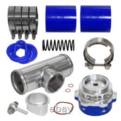 35PSI Boost 50mm Blow Off Valve BOV + V-Band 2.36 60mm Flange Pipe Hose Kit BL
