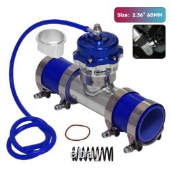 35PSI Boost 50mm Blow Off Valve BOV + V-Band 2.36 60mm Flange Pipe Hose Kit BL