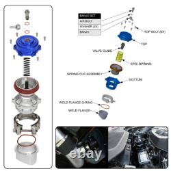 35PSI Boost 50mm Blow Off Valve BOV + V-Band 2.36 60mm Flange Pipe Hose Kit BL