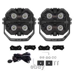 3.5 RGB LED Work Light Pods For Off Road ATV Jeep Wrangler Beam Pattern DRL