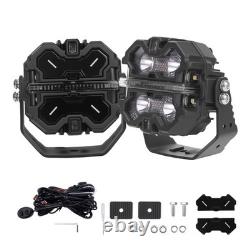 3.5 RGB LED Work Light Pods For Off Road ATV Jeep Wrangler Beam Pattern DRL