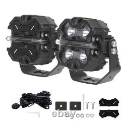 3.5 RGB LED Work Light Pods For Off Road ATV Jeep Wrangler Beam Pattern DRL