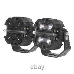 3.5 RGB LED Work Light Pods For Off Road ATV Jeep Wrangler Beam Pattern DRL