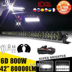 42Inch 800W 2-Rows Led Work Light Bar Bumper OffRoad Ford Truck Driving Lamp 40