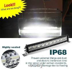 42 Inch Straight Led Work Light Bar Flood Spot Offroad 12V 24V /w wire Harness