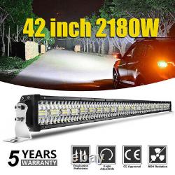 42inch Straight 2180W Tri-Row LED Light Bar Spot Flood Combo Driving OffRoad 4WD