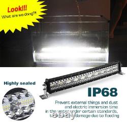 42inch Straight 2180W Tri-Row LED Light Bar Spot Flood Combo Driving OffRoad 4WD