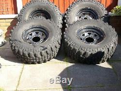 4 X Extreme Off Road Tyres With Land Rover Steel Wheels 31-10-50-15