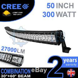 50 300w Curved Cree LED Light Bar Combo IP68 Driving Light Off Road 4WD Boat