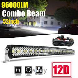 52inch 960W Curved LED Light Bar Tri-Row Combo Offroad Roof Light For Truck ATV