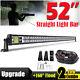 52inch Led Work Light Bar Straight Spot Flood Offroad Roof Driving Truck Suv 4wd
