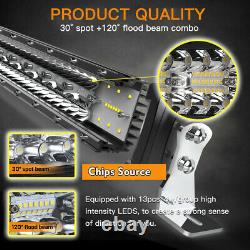 52inch Straight 3915W LED Work Light Bar Combo Offroad White + Wiring harness