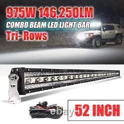 52inch Tri-row LED Light Bar 975W Combo Beam Lamp for Offroad Truck SUV ATV 50