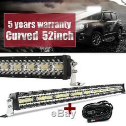 7D 52INCH 4200W Curved LED LIGHT BAR Combo Beam OFF-ROAD DRIVING LAMP VS 44 54