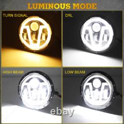 7-Inch LED Headlight White/Amber For Land Rover Defender 90 110 Off-Road Driving