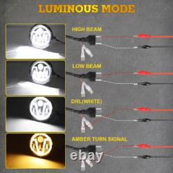 7-Inch LED Headlight White/Amber For Land Rover Defender 90 110 Off-Road Driving