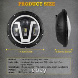 7-Inch LED Headlight White/Amber For Land Rover Defender 90 110 Off-Road Driving