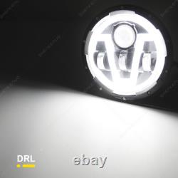 7-Inch LED Headlight White/Amber For Land Rover Defender 90 110 Off-Road Driving