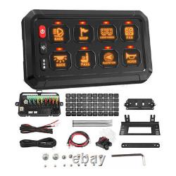 8 Gang RGB LED Switch Panel Relay System Box Kit For Car Off-road Marine ATV UTV