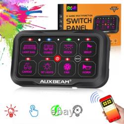 AUXBEAM 8 Gang RGB On/Off Switch Panel Toggle LED Light Circuit Relay System Kit