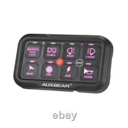 AUXBEAM 8 Gang RGB On/Off Switch Panel Toggle LED Light Circuit Relay System Kit