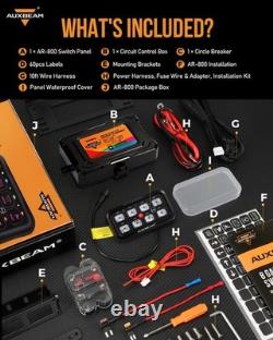 AUXBEAM AR-800 RGB 8 Gang Switch Panel LED Light Electronic Relay System ON/OFF
