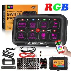 AUXBEAM RGB 8 Gang On/Off Panel Remote Control Switch LED Circuit System 12V-24V