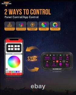 AUXBEAM RGB 8 Gang On/Off Panel Remote Control Switch LED Circuit System 12V-24V