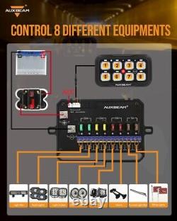 AUXBEAM RGB 8 Gang On/Off Panel Remote Control Switch LED Circuit System 12V-24V