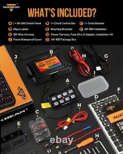 AUXBEAM RGB 8 Gang On/Off Panel Remote Control Switch LED Circuit System 12V-24V