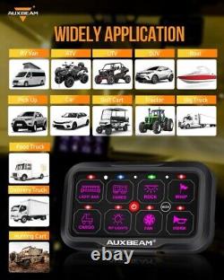 AUXBEAM RGB 8 Gang On/Off Panel Remote Control Switch LED Circuit System 12V-24V