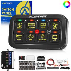 AUXBEAM RGB 8 Gang Switch Panel LED On-Off Auxiliary Circuit System Switch Pod