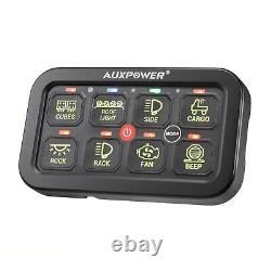 AUXBEAM RGB 8 Gang Switch Panel LED On-Off Auxiliary Circuit System Switch Pod
