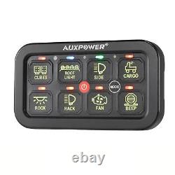 AUXBEAM RGB 8 Gang Switch Panel LED On-Off Auxiliary Circuit System Switch Pod