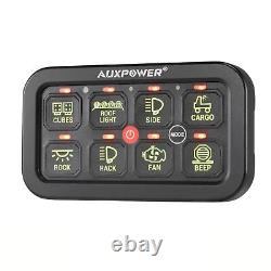 AUXBEAM RGB 8 Gang Switch Panel LED On-Off Auxiliary Circuit System Switch Pod
