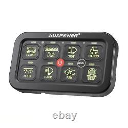 AUXBEAM RGB 8 Gang Switch Panel LED On-Off Auxiliary Circuit System Switch Pod