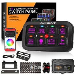 AUXBEAM RGB 8 Gang Switch Panel LED Relay System Off-road bluetooth APP Control