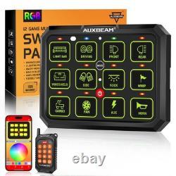 AUXBEAM Wireless 12 Gang Switch Panel RGB Relay System Box for Off Road Truck