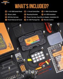 AUXBEAM Wireless 12 Gang Switch Panel RGB Relay System Box for Off Road Truck