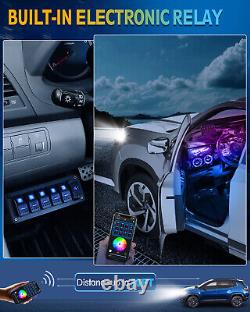 Braveway RGB 8 Gang Switch Panel LED Relay System Off-road bluetooth APP Control