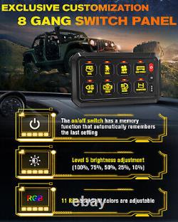 Braveway RGB 8 Gang Switch Panel LED Relay System Off-road bluetooth APP Control